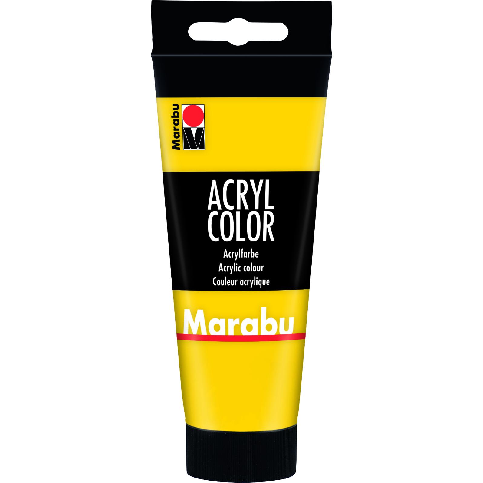 6x Marabu, Colore + Vernice per Fai da Te, Colore Acrilico (Giallo, 100 ml)