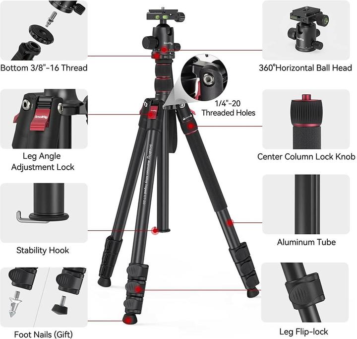 Produktbild SmallRig 3474C CT 20 Aluminium Alloy Tripod (Metall)