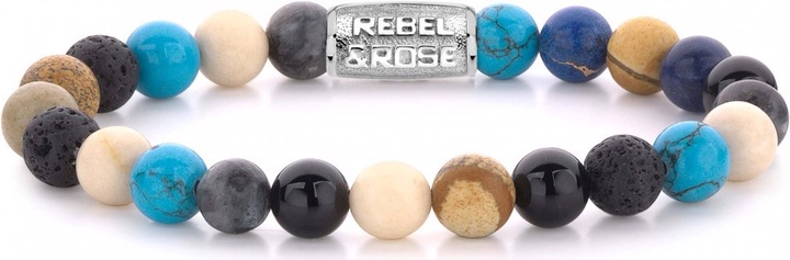 Produktbild Rebel & Rose Summer Breeze (19 cm, Fossil, Edelstahl, Larvikit, Türkis, Achat, Lavastein)