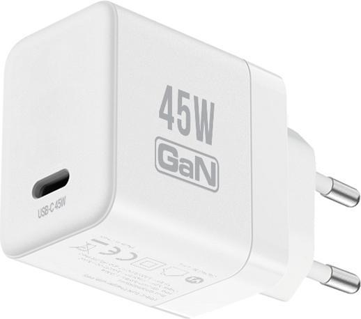 Actual product image Crong Ultra Compact GaN - USB-C 45W PD 30 Wall Charger with PPS (White) (45 W, 1 portion)