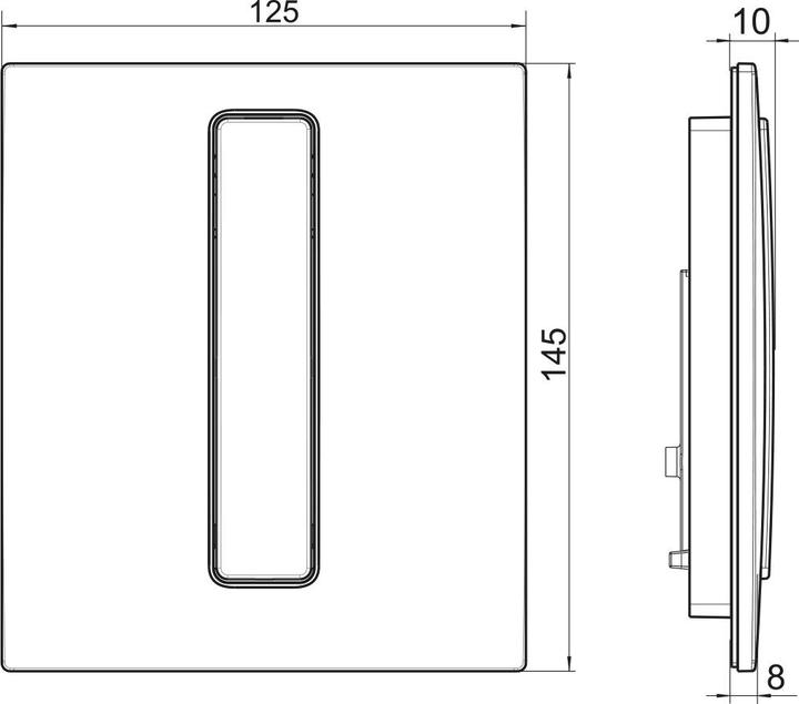 Actual product image Laufen AU101 INEO actuation plate, for urinal, 125x10x145mm, H909101