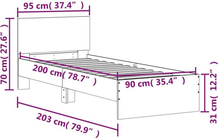 Image du produit vidaXL Bettgestell (90 x 200 cm)
