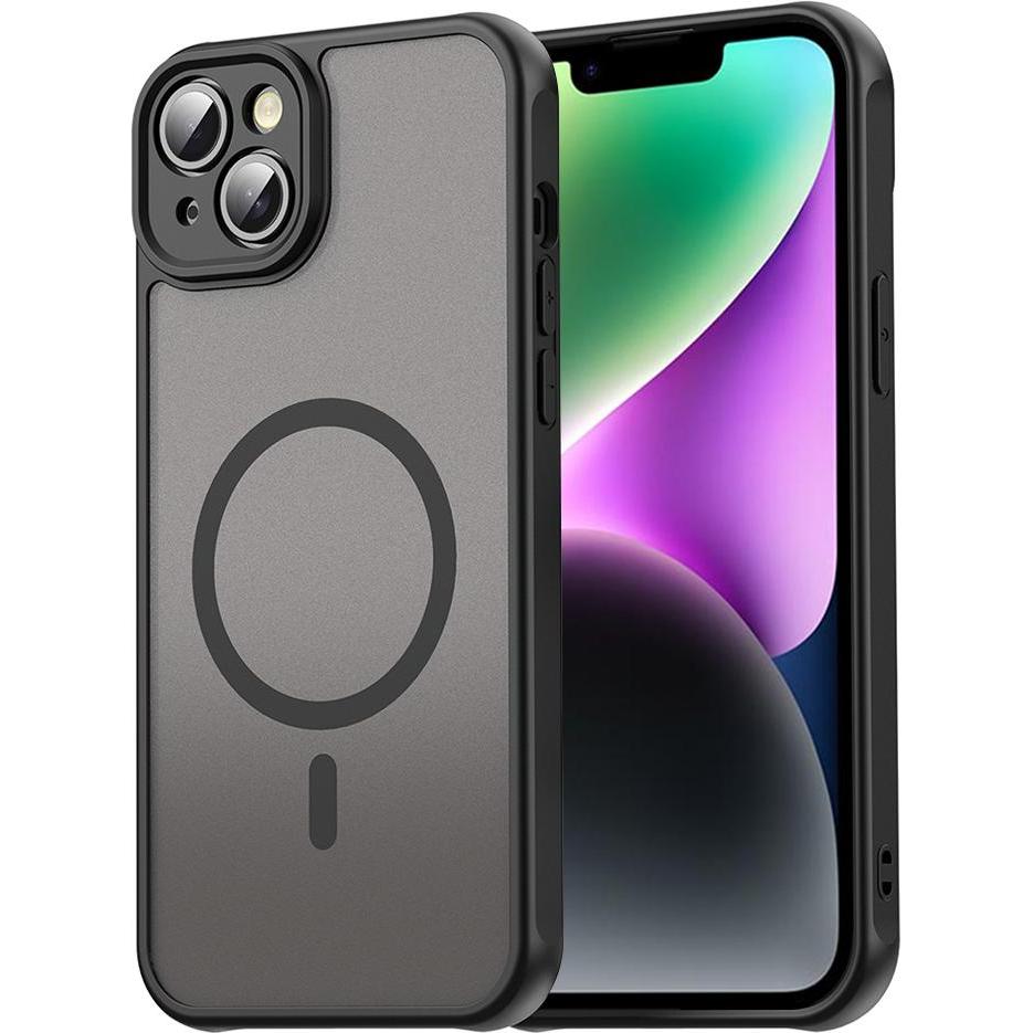 Techsuit - HaloFrost II MagSafe - iPhone 14 Plus - Black (Apple iPhone 14 Plus), Cover smartphone, Nero