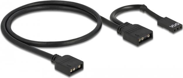Actual product image Delock RGB connection cable 3 pin for 5V RGB/ARGB LED lighting with 2x3 pin socket 50cm (RGBW)