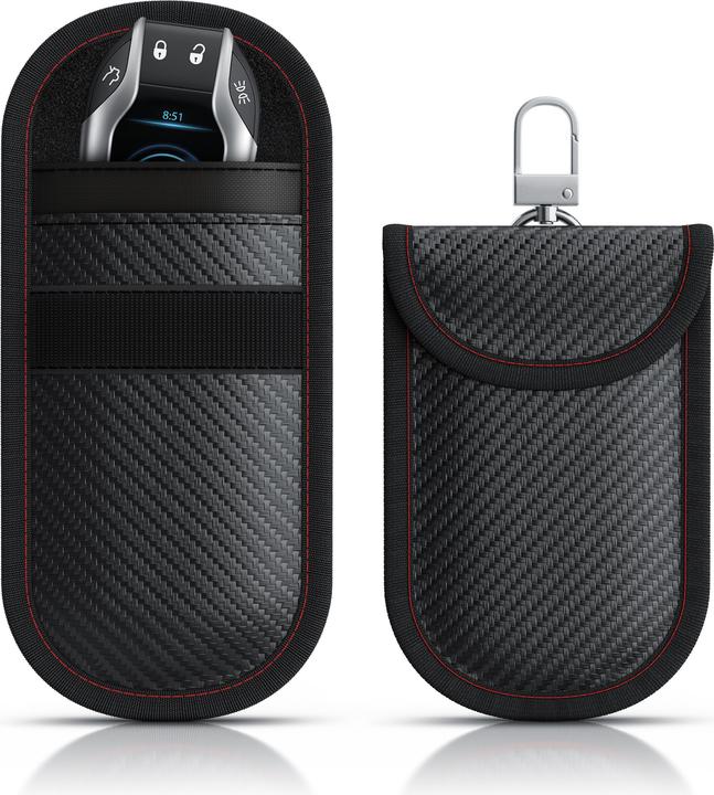 Aplic 2x Schlüsseltasche RFID Blocker, Autoschlüssel Schutz, Keyless, Faraday Tasche, 2er Set, NFC