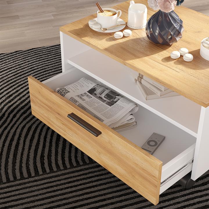 Actual product image Vicco Couchtisch Bibo, Weiss/Goldkraft Eiche, 70 x 52.4 cm