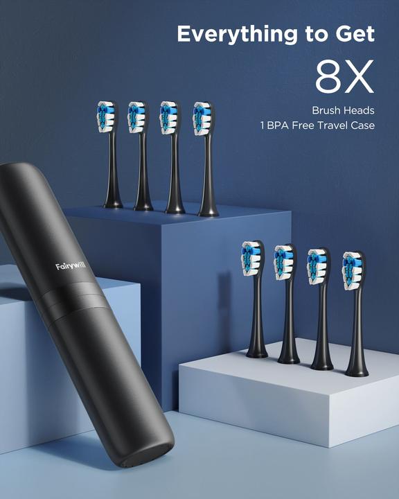 Actual product image Fairywill Sonic toothbrush with head set and case FW-P11 (Sonic toothbrush)
