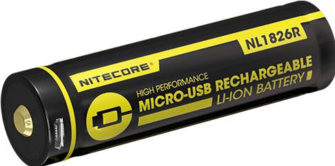 Actual product image Nitecore 18650 USB Akku 2600mAh NL1826r