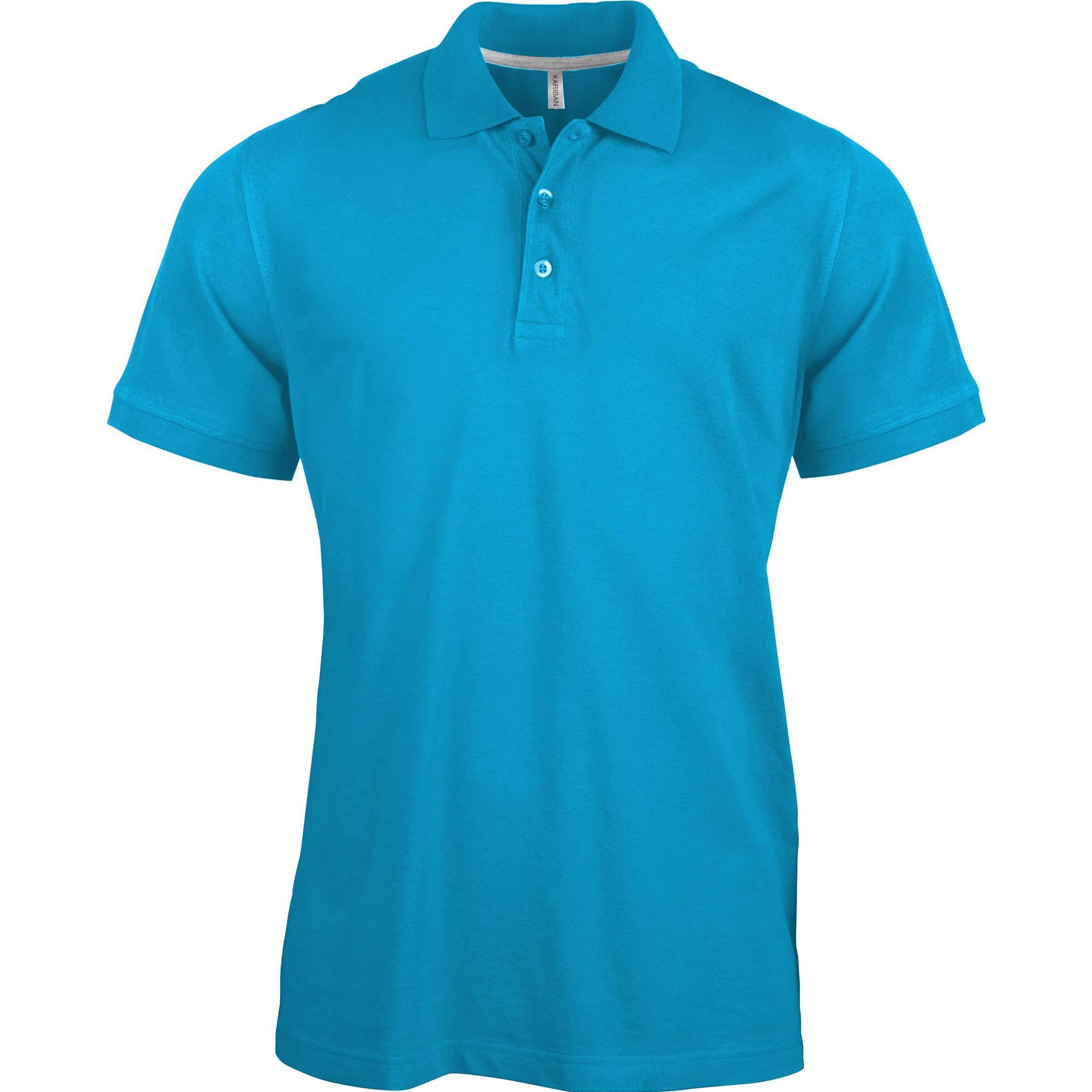 Kariban, Herren, Shirt, Kurzarm-Poloshirt, Blau, (S)