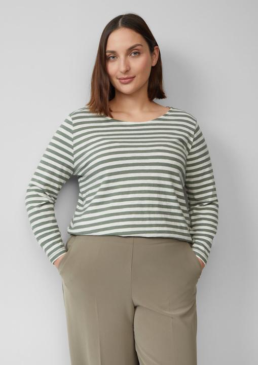 Immagine prodotto S.Oliver T-Shirt Geringeltes Langarmshirt aus Flammgarn mit Crew Neck (46)