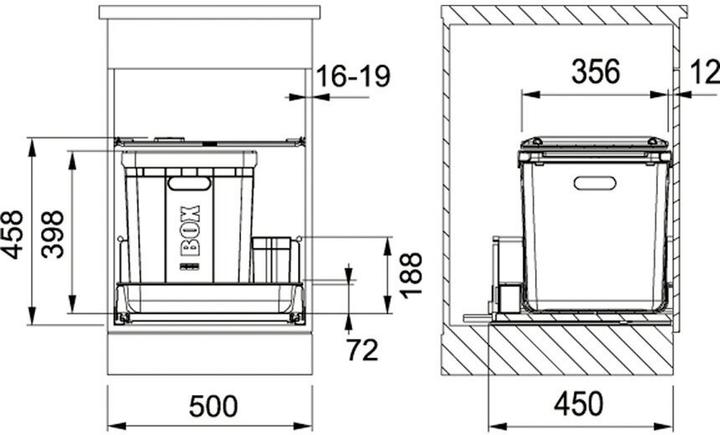 Produktbild Franke Kehrichtsystem -Sorter Serie 350 für BLUM / GRASS / HETTICH (40 l)