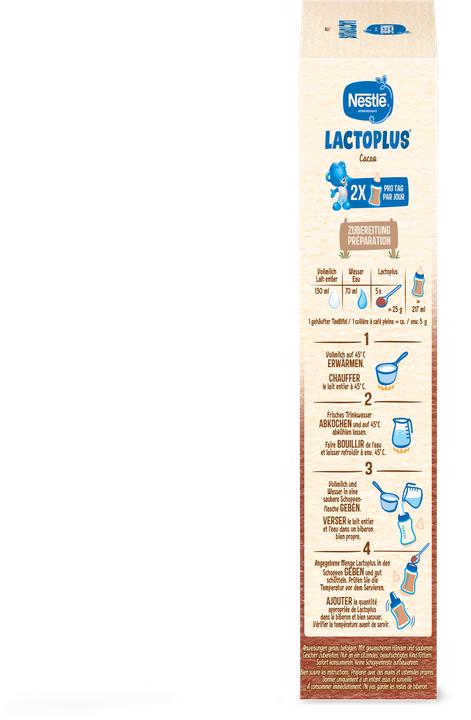 Nutritional values and ingredients Nestlé Lactoplus (400 g)