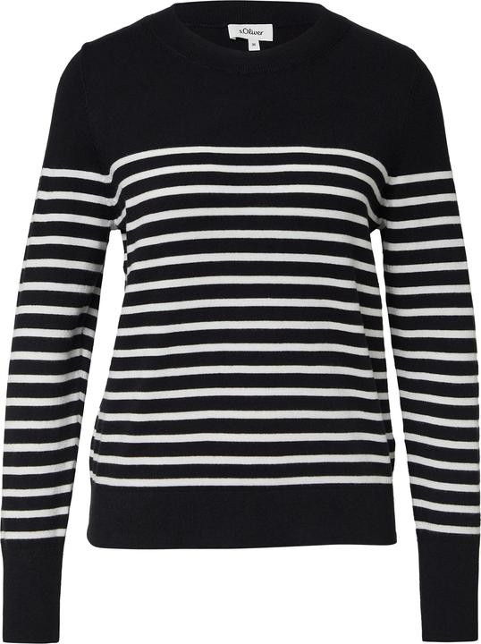 Produktbild s.Oliver Strickpullover Gestreifter Pullover aus Viskosemix (48)