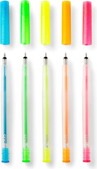 Produktbild Cricut Glitter Gel Neon pens 5-pack Pink Orange Yellow Green Blue (P)