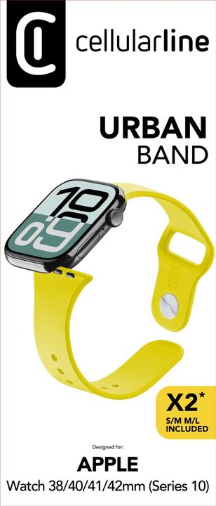 Immagine prodotto Cellularline Urban Band - Apple Watch 38/40/41/42(Series 10) mm Cinturino in silicone per Apple Watch (Silicone)