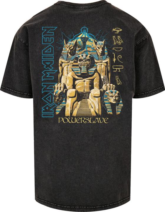 Immagine prodotto Merchcode Powerslave - Vintage Blue Lightning Acid Washed Oversize Tee - 190091 (M)