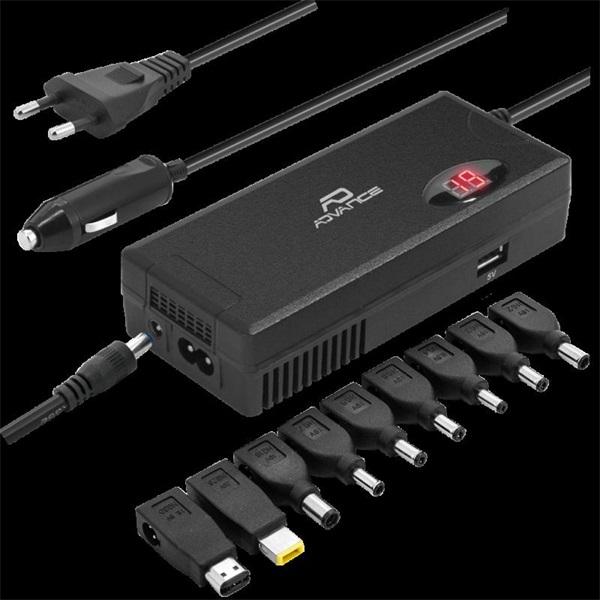 Produktbild Advance Chargeur Universel PC Portable 110w (90w Nominal) 9 Embouts Secteur + Allume Cigare