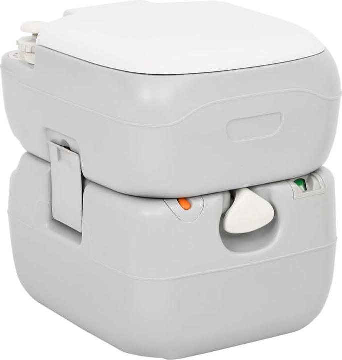 vidaXL Camping Toilet Portable Grey and White 22+12 L HDPE
