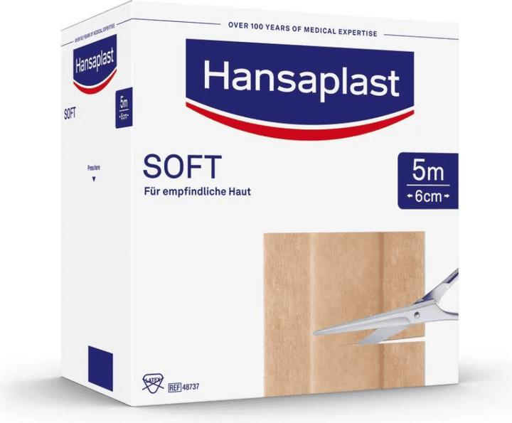 Actual product image Hansaplast Soft plaster 5 m x 6 cm especially skin-friendly, 1 pc. plaster (1 x)