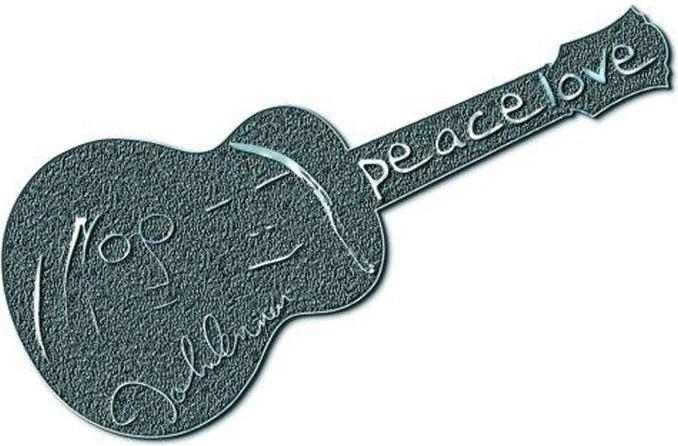 Produktbild Universal Textiles Gitarre Abzeichen Peace & Love Metall