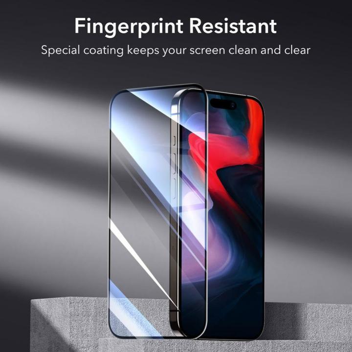 Actual product image ESR Tempered Glass 2-Pack Iphone 15 Pro Black (2 pcs., Apple iPhone 15 Pro)