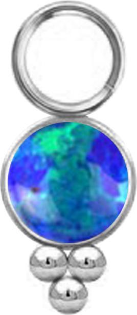 Immagine prodotto Star Piercing Anhänger silber Opal blau mit Kugeln (senza ottone, Mnerale, Acciaio chirurgico 316L)