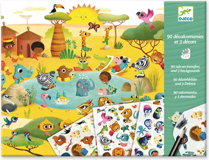 Actual product image Djeco Abziehbilder Savanne, Wüste, Nordpol (90 Sticker)