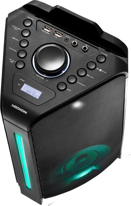 Produktbild Medion MD 43552 Partylautsprecher schwarz (4 h, Netzbetrieb, Akkubetrieb)