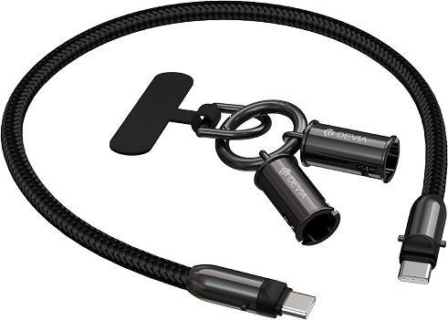 Actual product image Devia cable lanyard 2in1 PD USB-C - USB-C 0,3 m 60W black (0.30 m, USB 3.2 Gen 2, 60 W)