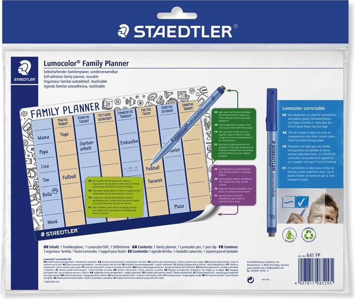 Staedtler Lumocolor Familienplaner (A4, Kein Einband, Deutsch, Englisch)