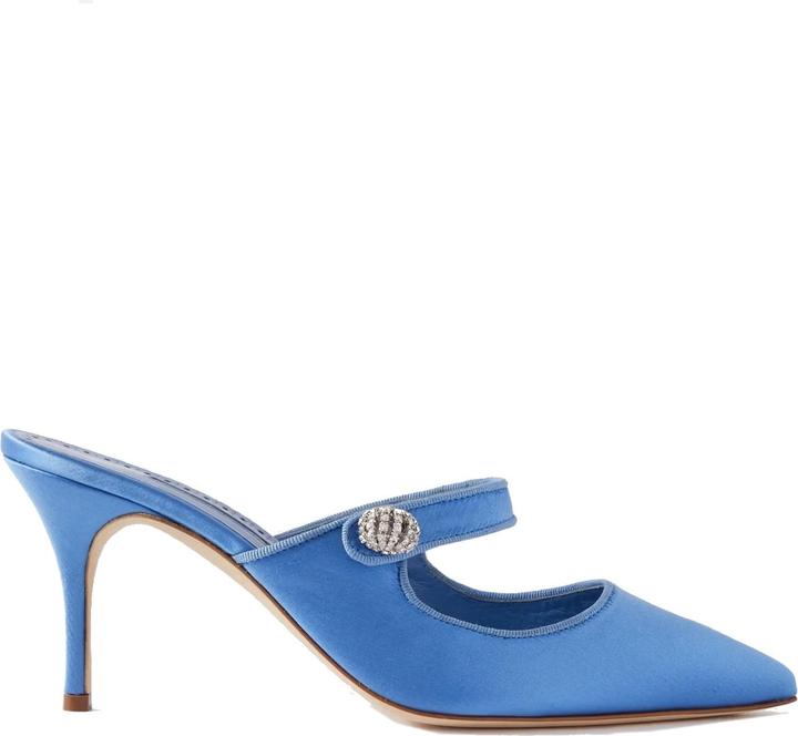 Manolo Blahnik Camparimu Jewel 070 Mules (36.5)
