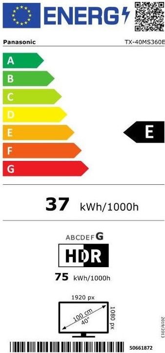 Energy Label Panasonic TX-40MS360E (40", LED, Full HD, 2023)
