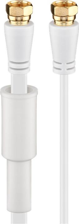 Produktbild Goobay SAT Flachkabel, 100% geschirmt, vergoldet, wettergeschützt, Weiss, 7.5 m (80 dB, Antennenkabel)
