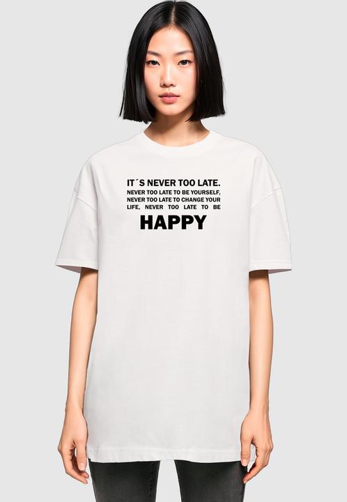 Produktbild Merchcode Ladies Never Too Late Oversized Boyfriend Tee - 111851 (M)