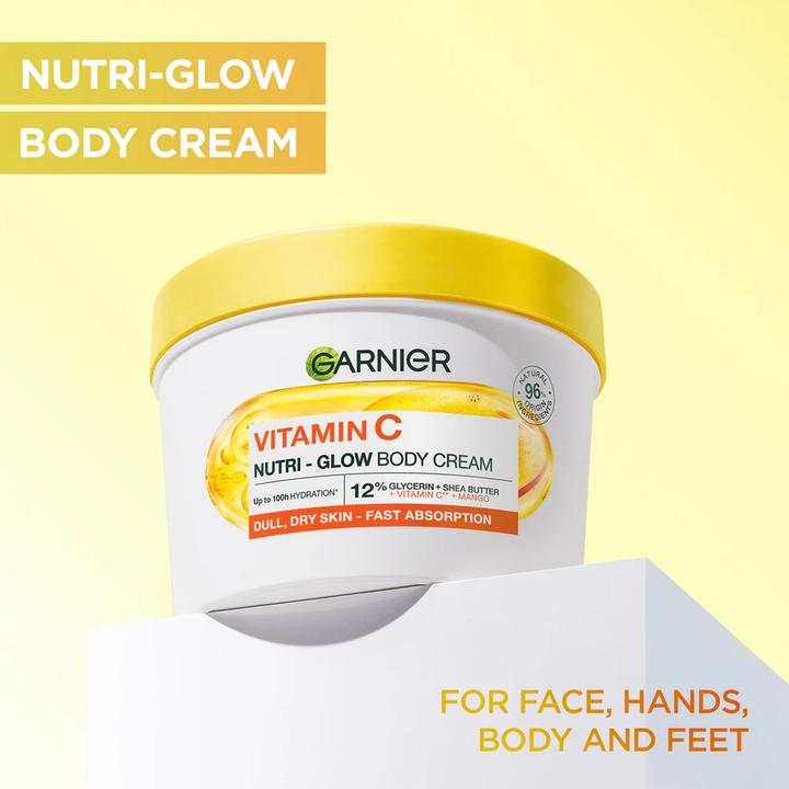 Actual product image Garnier Brightening Body Cream Vitamin C Nutri-Glow Body Cream 380 Ml (Body cream, 380 ml)