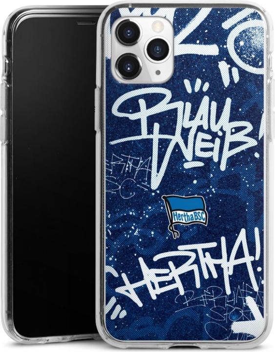 Produktbild DeinDesign Silikon Hülle für Apple iPhone 11 Pro Handyhülle Case Smartphone Schutzhülle Graffiti Hertha BSC (Apple iPhone 11 Pro)