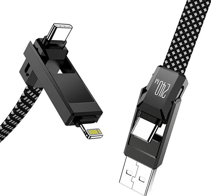 Produktbild BlitzWolf BW-HDC7 4-in-1 USB+C+Lightning cable 240W 1.2m (black) (1.20 m, 240 W)
