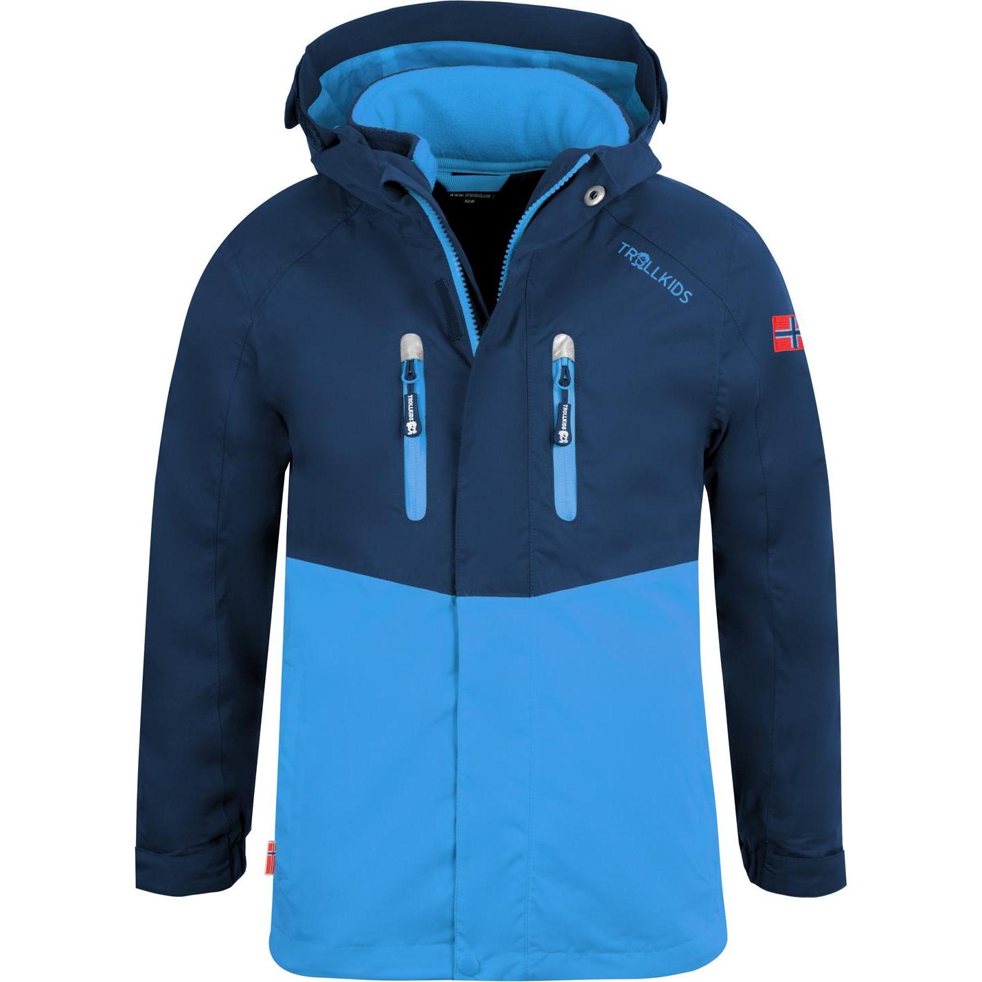 Trollkids, Unisex, Jacke, Kid's Bryggen 3in1 Jacket (140), Blau, 140