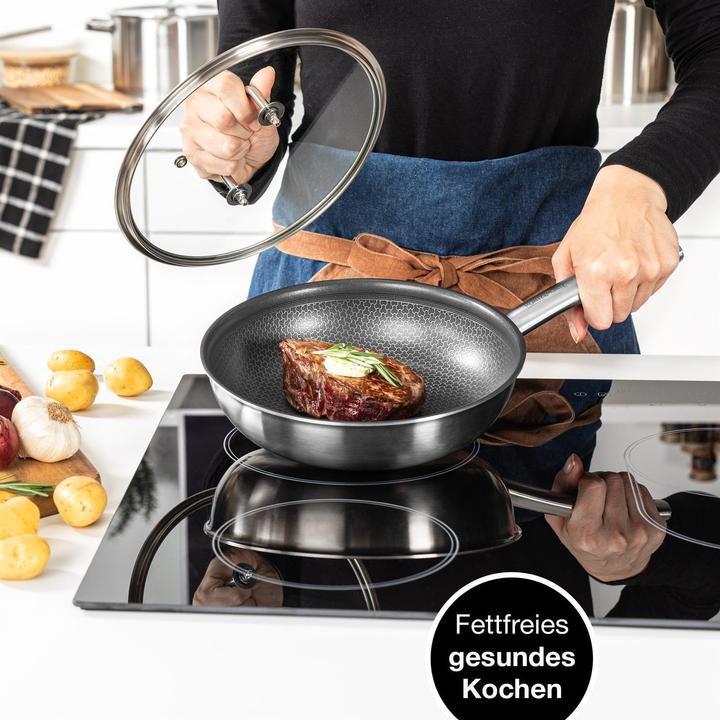 Produktbild Moritz & Moritz Edelstahl Pfannendeckel Universal 30cm - Deckel für Pfanne als ideale Ergänzung (Glas)
