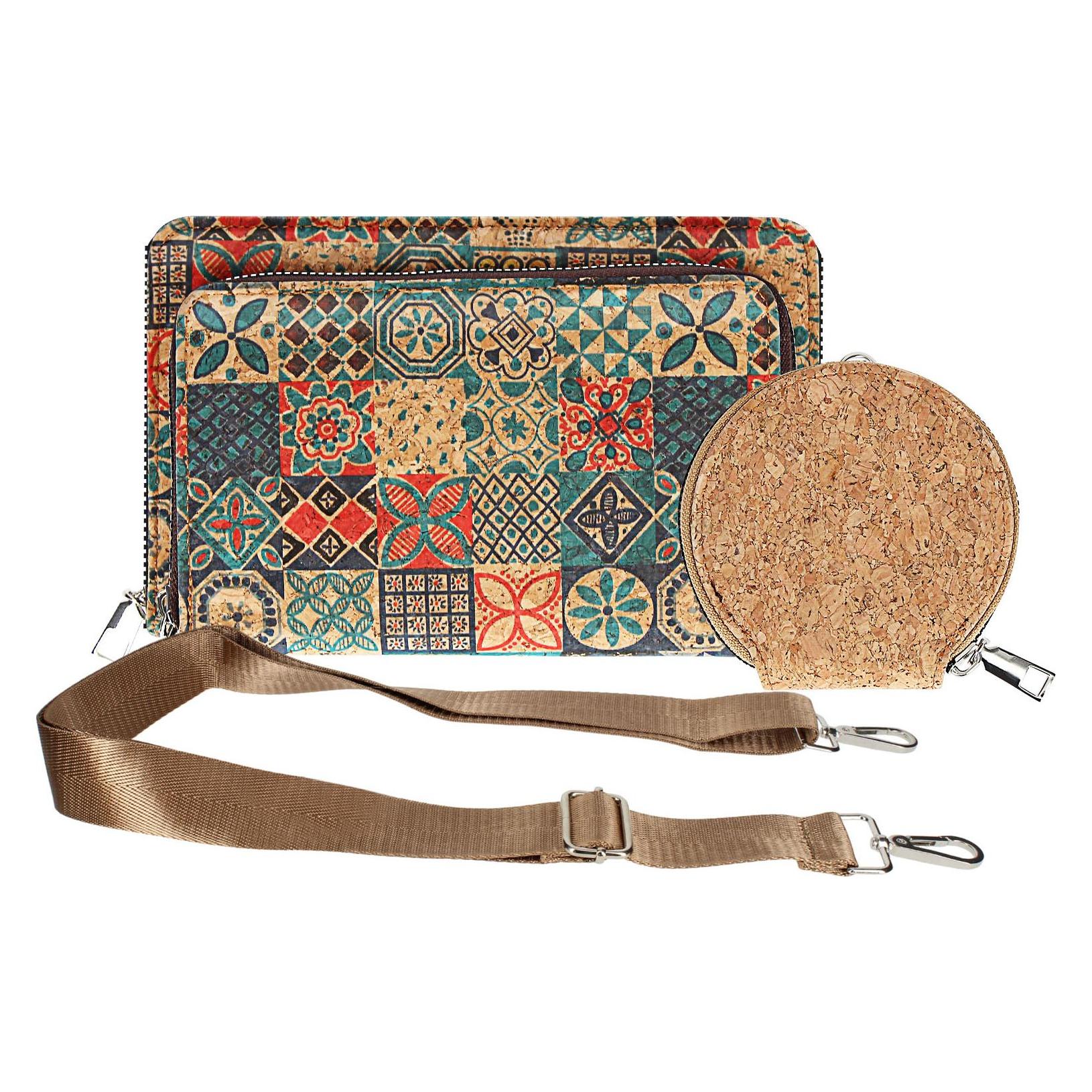 Avizar, Handtasche, CorkMosaic Korktasche, Mehrfarbig