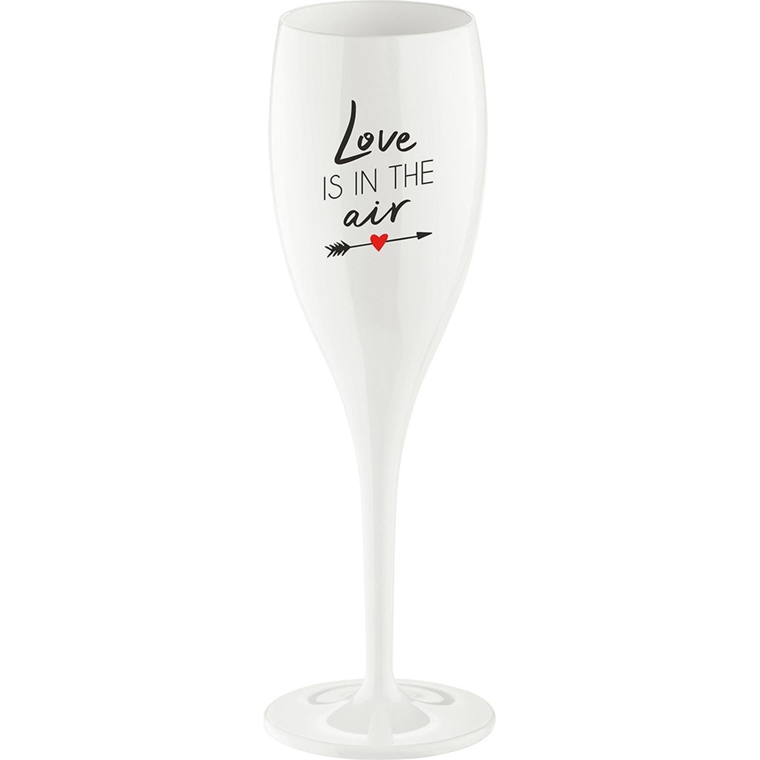 Koziol Sektglas Superglas Love is in the air 100 ml, 1 Stück, Weiss, Weingläser, Weiss