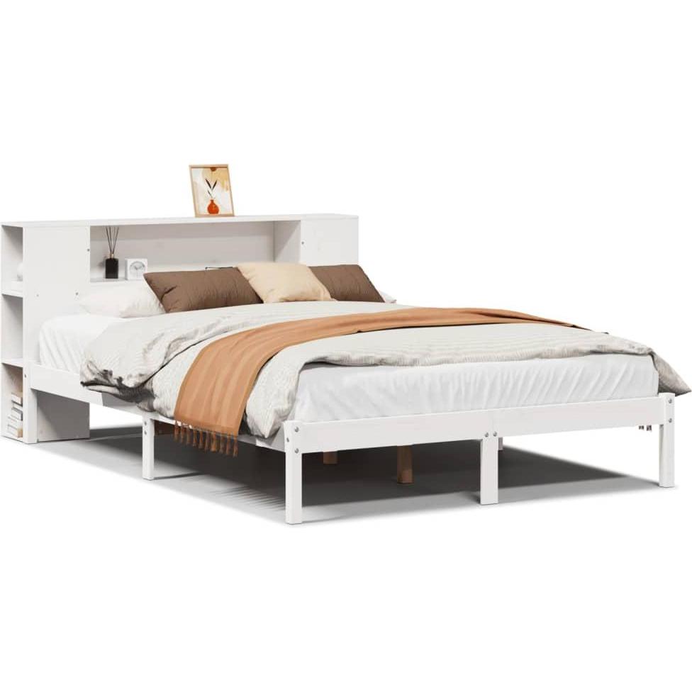 VidaXL, Bett, Bett mit Regal ohne Matratze Kiefer (150 x 200 cm)