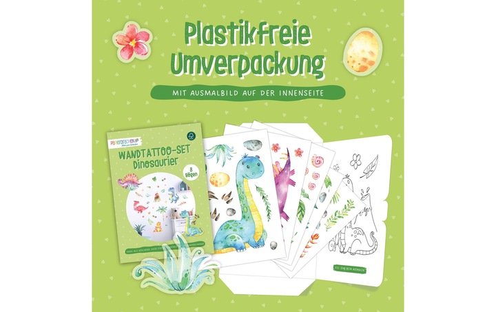 Image du produit Papierdrachen Autocollants muraux - Dinosaures - Set 5 (22 x 30 cm)