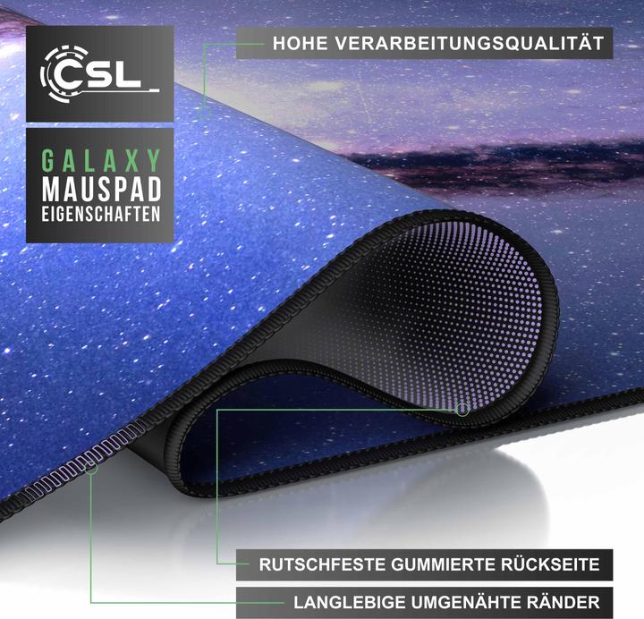 Actual product image CSL Gaming Mouse Pad, XXL Mouse Mat 900 x 400mm, Precision & Speed, Galaxy (XXL)