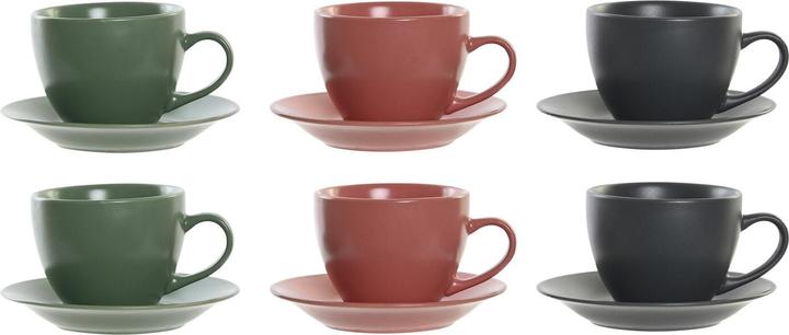DKD Home Decor Set aus 6 Teetassen mit Teller gut 150 ml 16 x 17 x 35 cm (6 Stück)