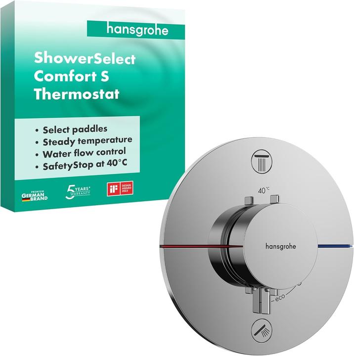 Produktbild hansgrohe HG Thermostat ShowerSelect Comfort S UP, Fertigset 2 Verbraucher verchromt