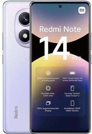 Immagine prodotto Xiaomi Redmi Note 14 Pro (256 GB, Aurora Viola, 6.67", Doppia SIM Ibrida, 4G)