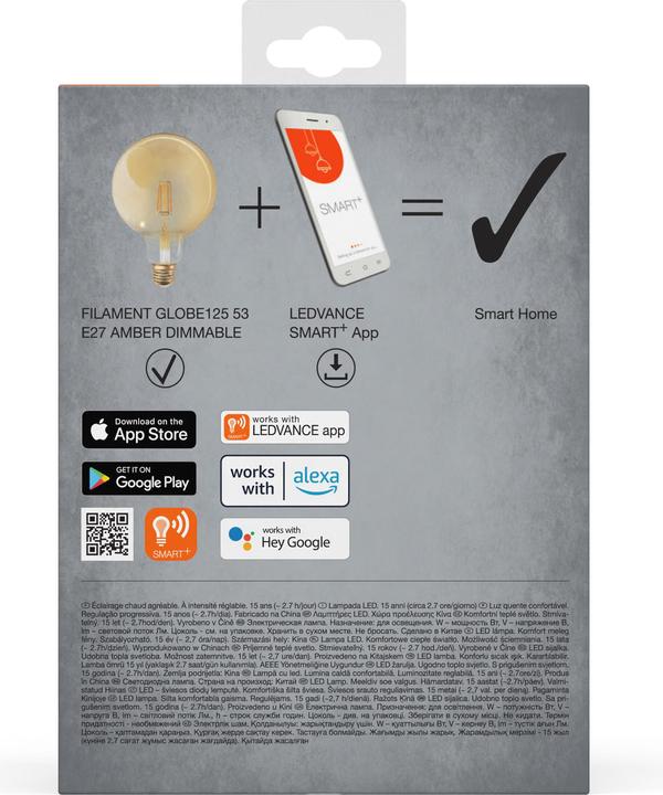 Produktbild Ledvance Smart+ Wifi Filament Globe (E27, 6 W, 680 lm, 1 x, E)