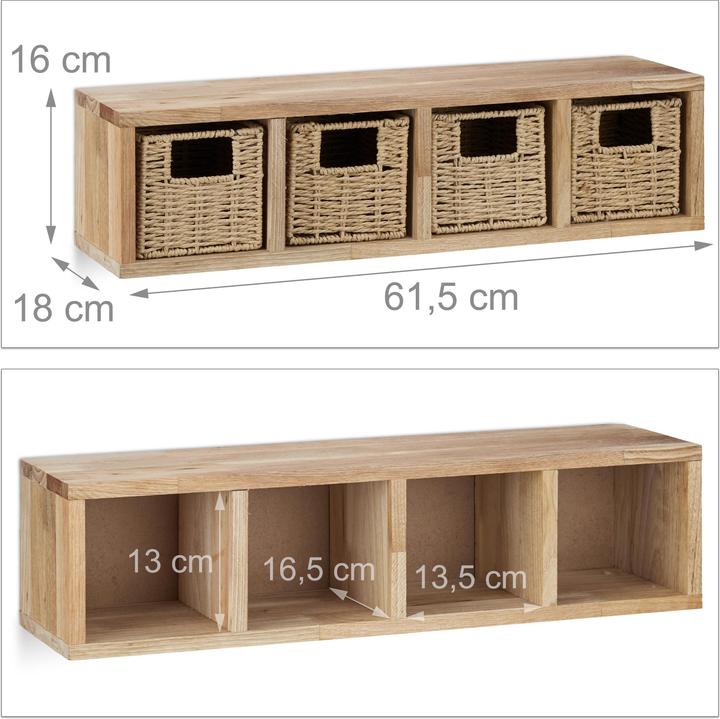 Actual product image Relaxdays Wandregal (61.5 x 18 x 16 cm)