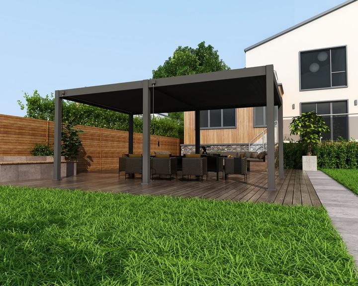Produktbild Weide Pergola Deluxe Plus 4x6m mit Lamellendach Anthrazit (400 cm, 600 cm)